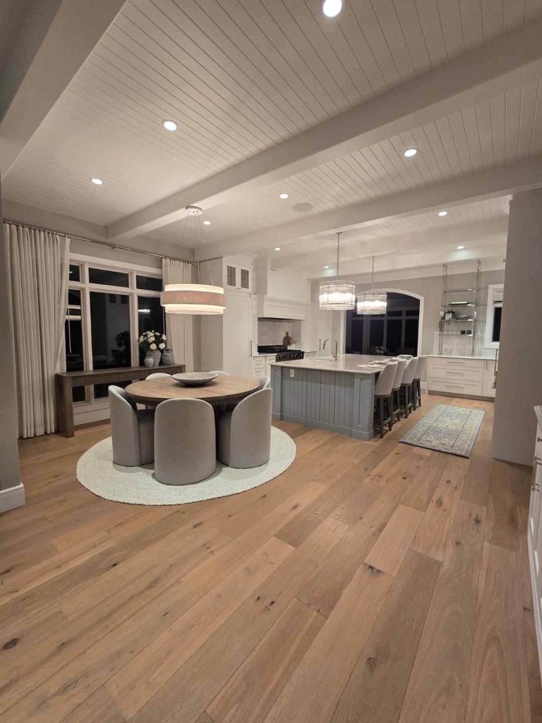 Clean luxury kitchen and dining area after DMA Facility Care interior cleaning